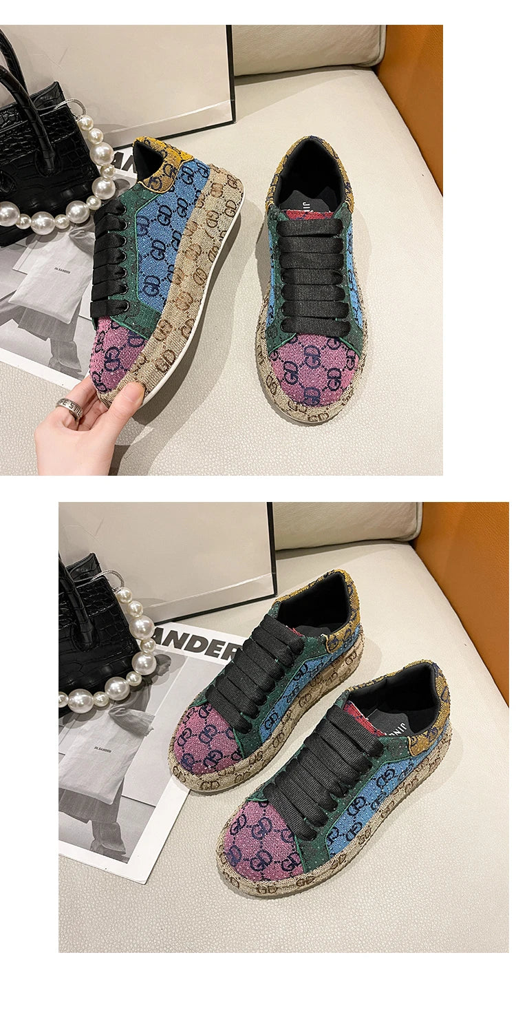 Mixed colors Full Diamond Women's Casual Shoes Fashion Luxury Platform Sports Shoes Women's Party Designer Shining Women's Shoes