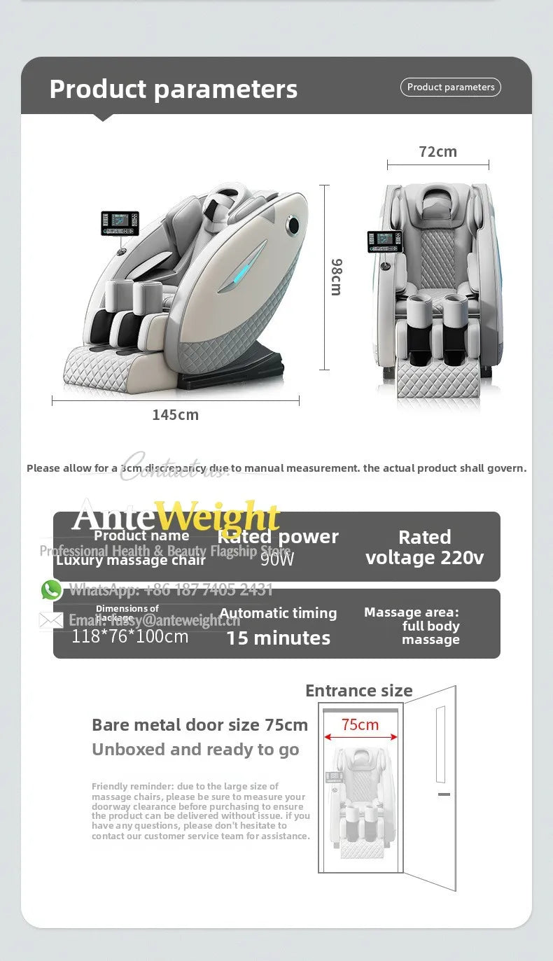 Smart Zero Gravity Space Capsule Massage Chair, Full Body Electric Automatic | Multi-Function Home Recliner