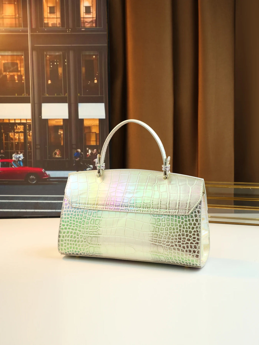 European and American fashion new snake pattern gradual change color matching light luxury high sense portable women's bag