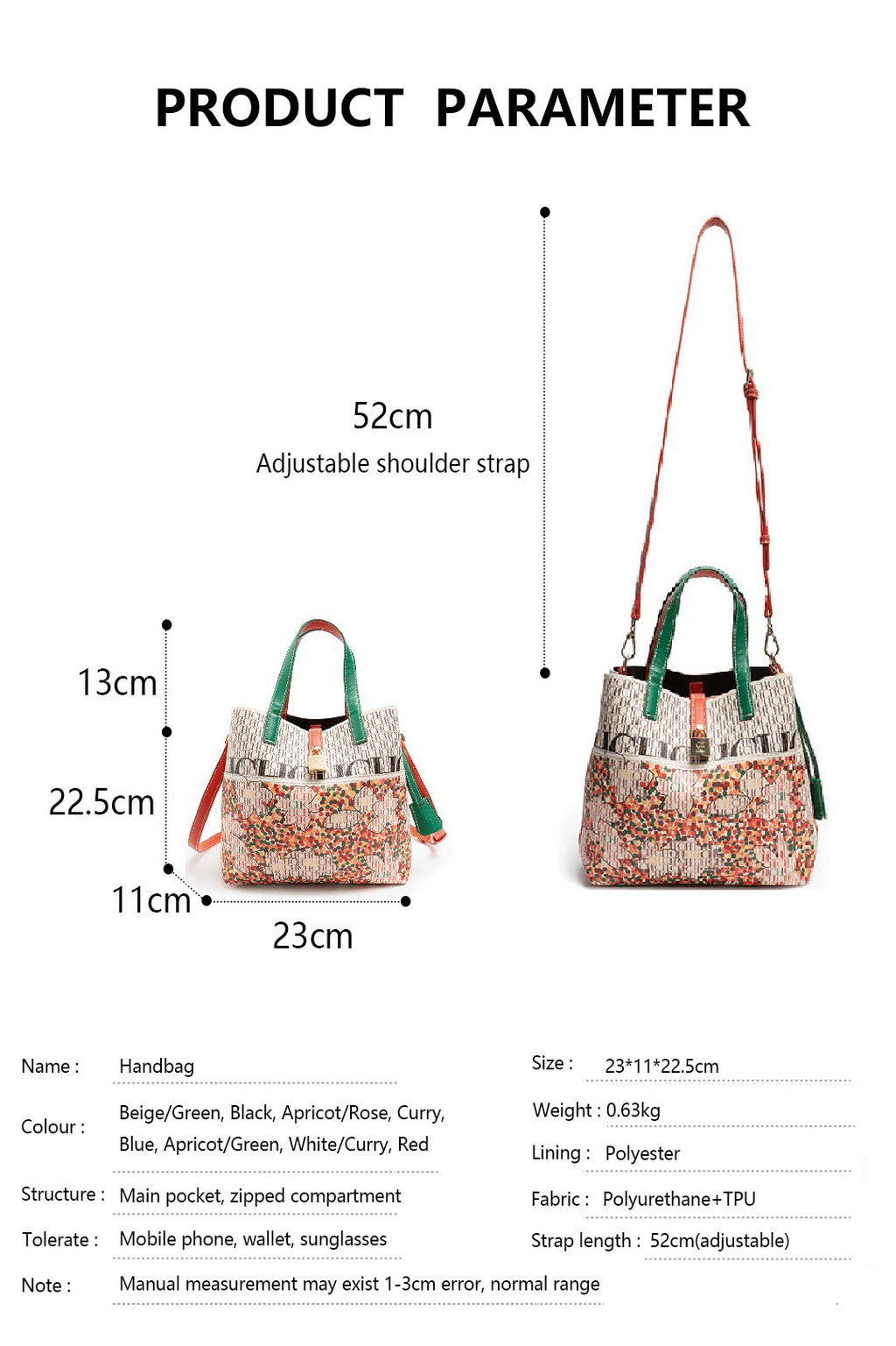 Fashion Design Exquisite Floral Printing Ladies Shoulder Bag Classic Printing Tote Bag Large Capacity Fashion Shopping Bag