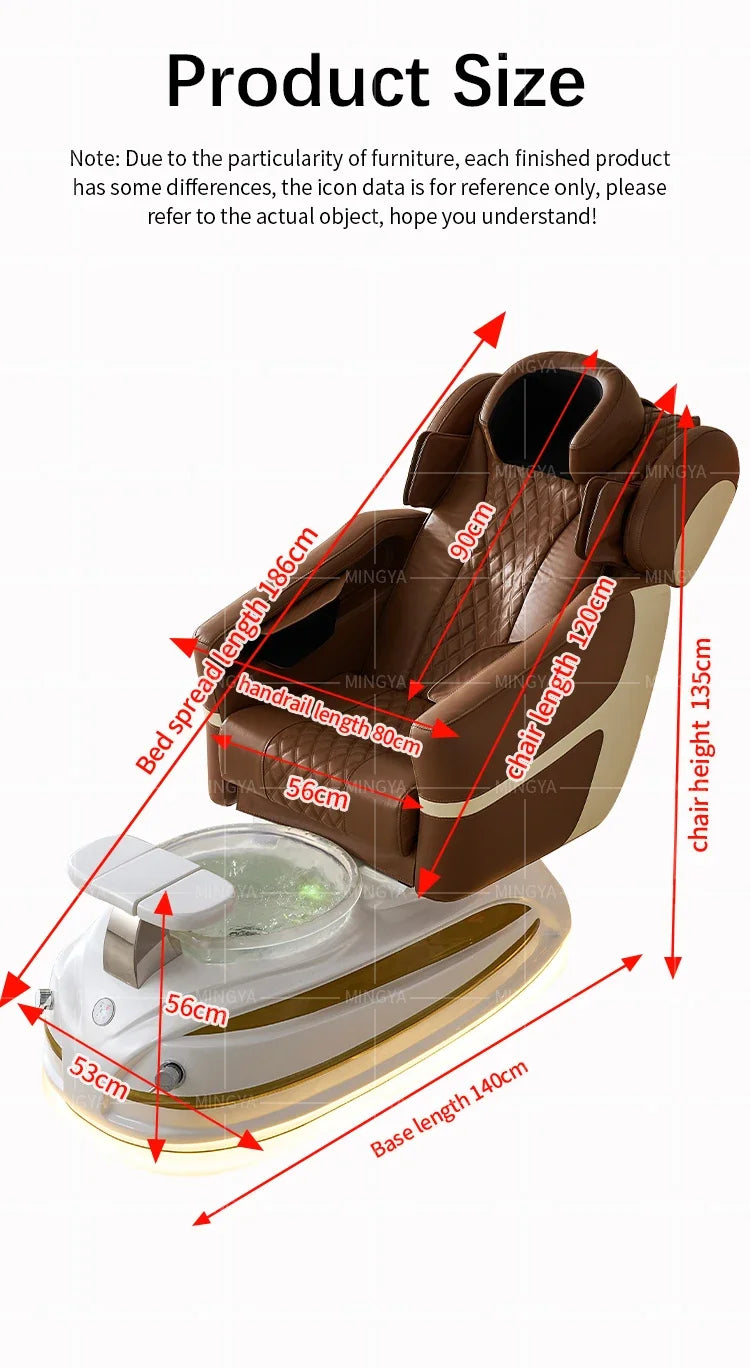 Luxury Nail Salon Foot Bathing Adjustable recline Electric Massage Spa Pedicure Chair*P9