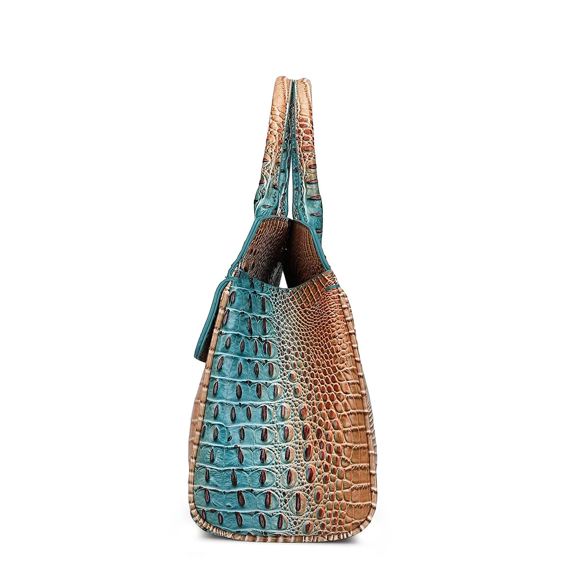 Crocodile Pattern Handbag & Purses Set, Multi-functional Vintage Top Handle Crossbody Bag & Business Clutch Bag & Card Coi