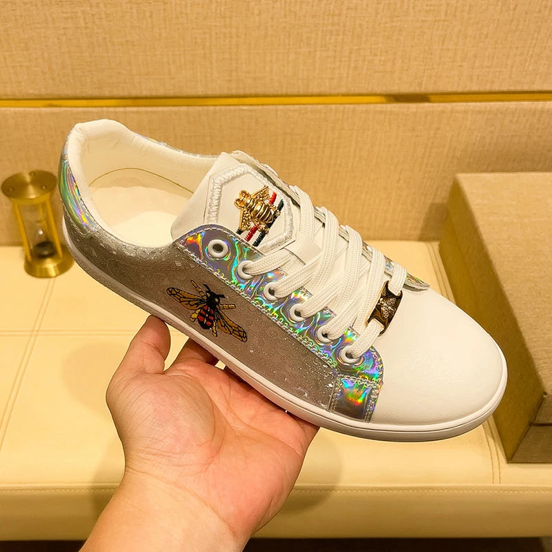 Genuine Leather Luxury Brand Shoes for Men Classic Embroidered Men Skateboard Shoes Designer Sport Shoes Men Zapatillas De Skate