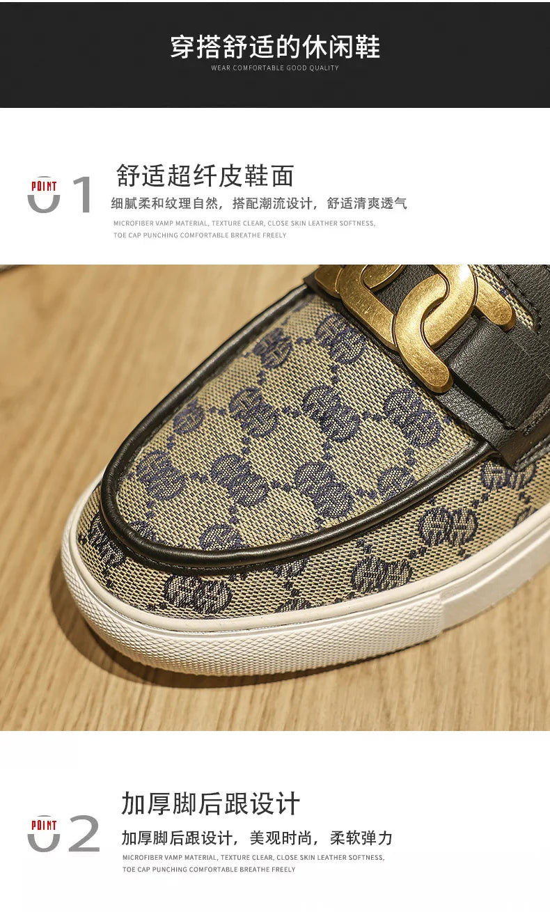 2025 New Bussiness Casual Shoes for Men Low-top Fashion Loafers Slip On Flat Boat Shoe Mens Luxury Leather Shoes