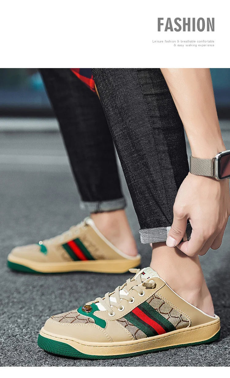 Men's Summer Sport Casual Shoes Breathable Retro Style Low Top Canvas Sneakers Flat Heel Rubber Outsole Fashionable Trendy