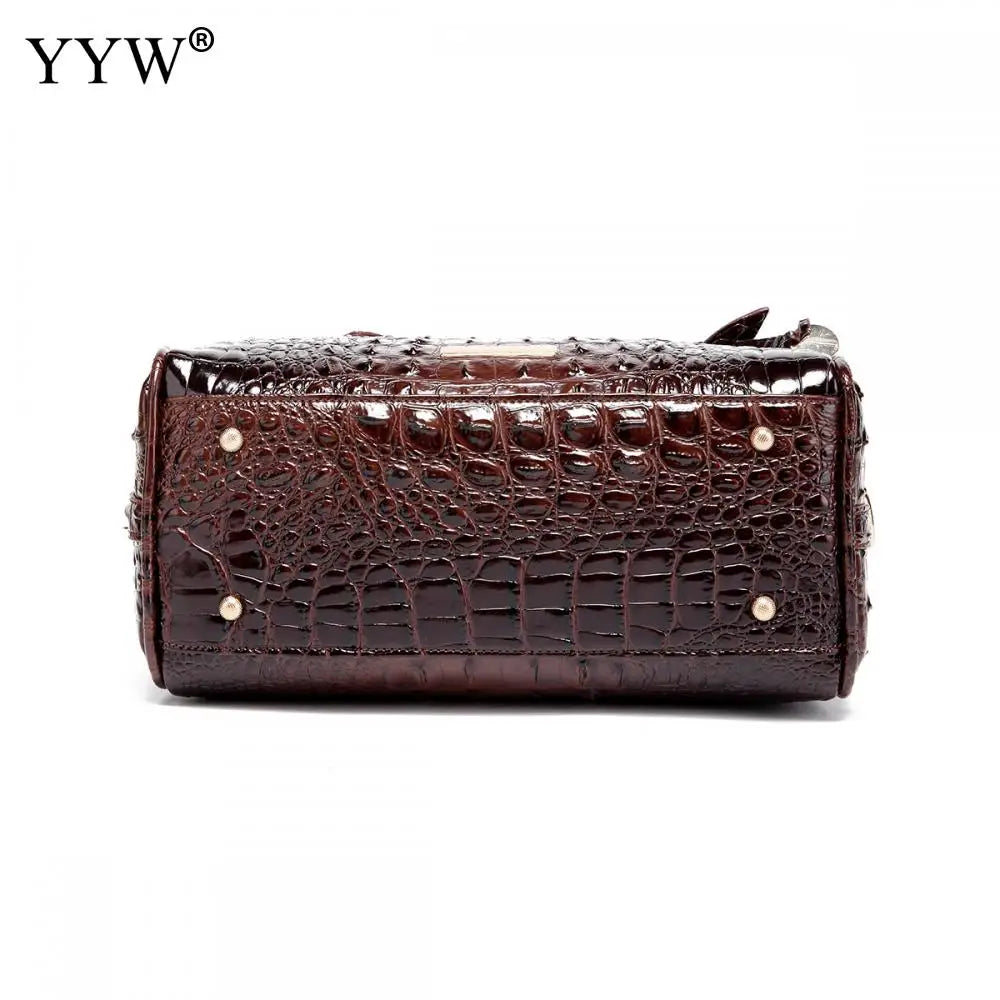 Top-Handle Crocodile Purses For Women Crossbody Leather Bags Trendy Large Capacity Tote with Shoulder Strap Lady Commuting Bags