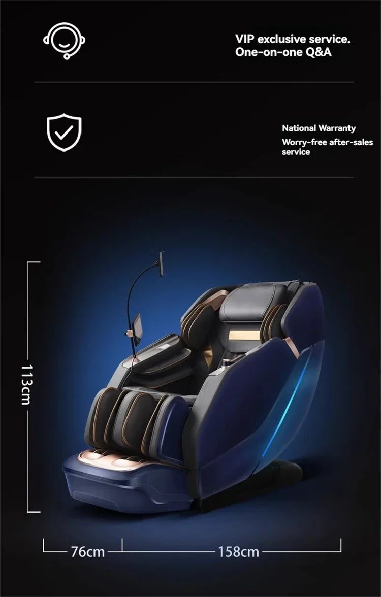 4D Daul Core Massage Chair Full Body with Health Detection Zero Gravity SL Track Deep Stretch Heated Smart Massage Chairs