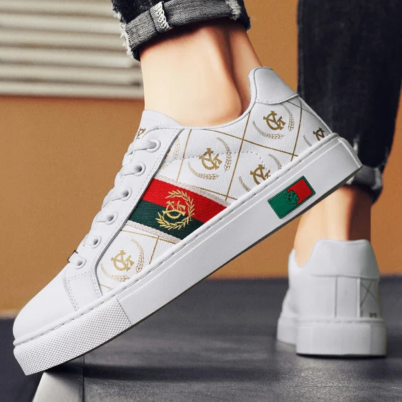 ELUVA Men Lightweight Sports Shoes Non Slip Walking Shoes Outdoor Skateboard Sneakers Comfortable Casual White Shoes For Man