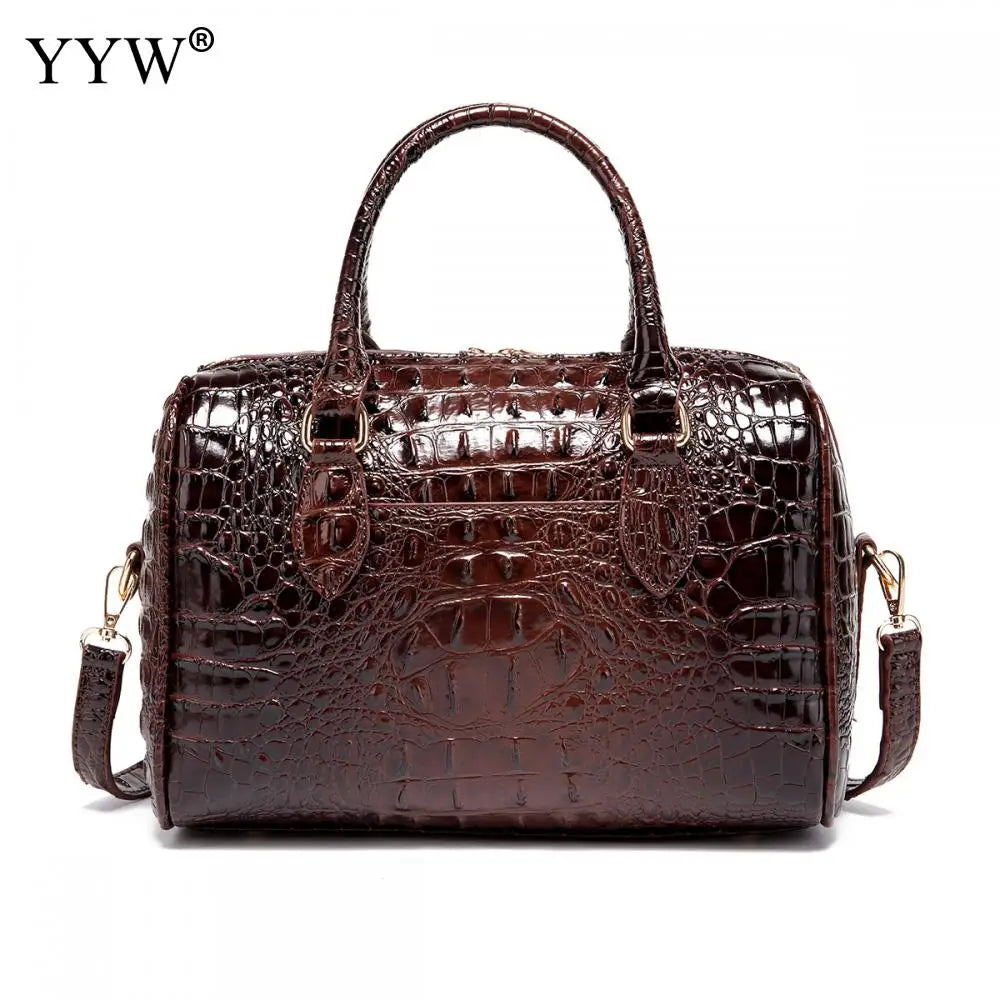 Top-Handle Crocodile Purses For Women Crossbody Leather Bags Trendy Large Capacity Tote with Shoulder Strap Lady Commuting Bags