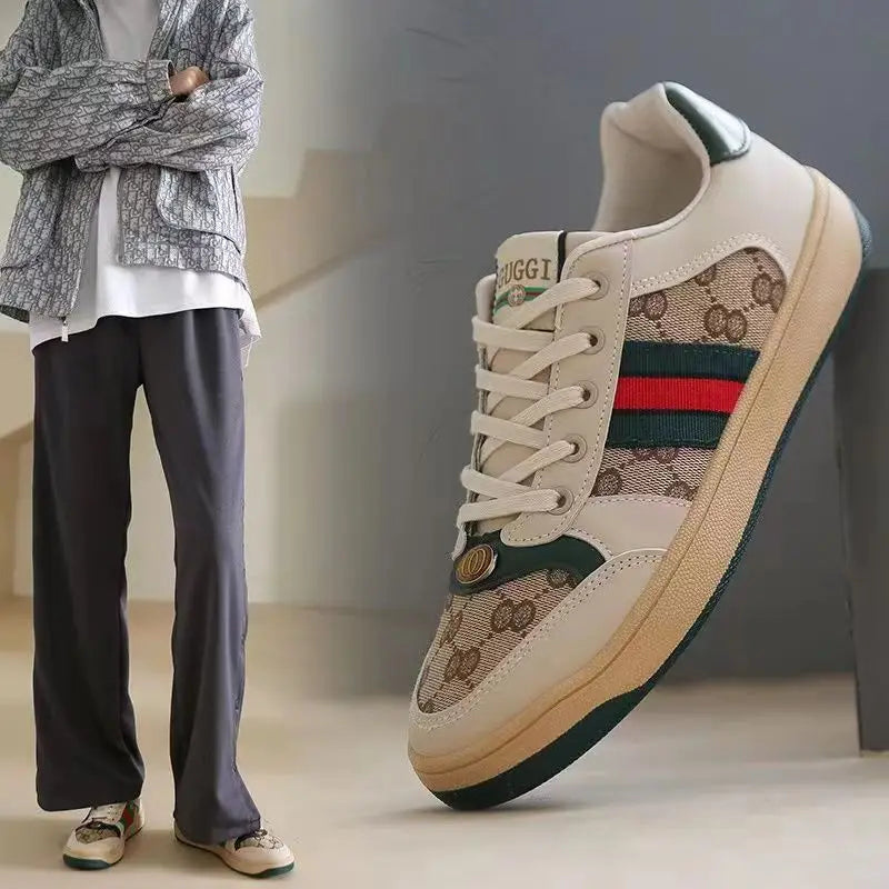 Men's Flat Bottom Casual Shoes Breathable Lightweight Trendy Student Summer New Arrival Sports Style Rubber Outsole Mesh Inner