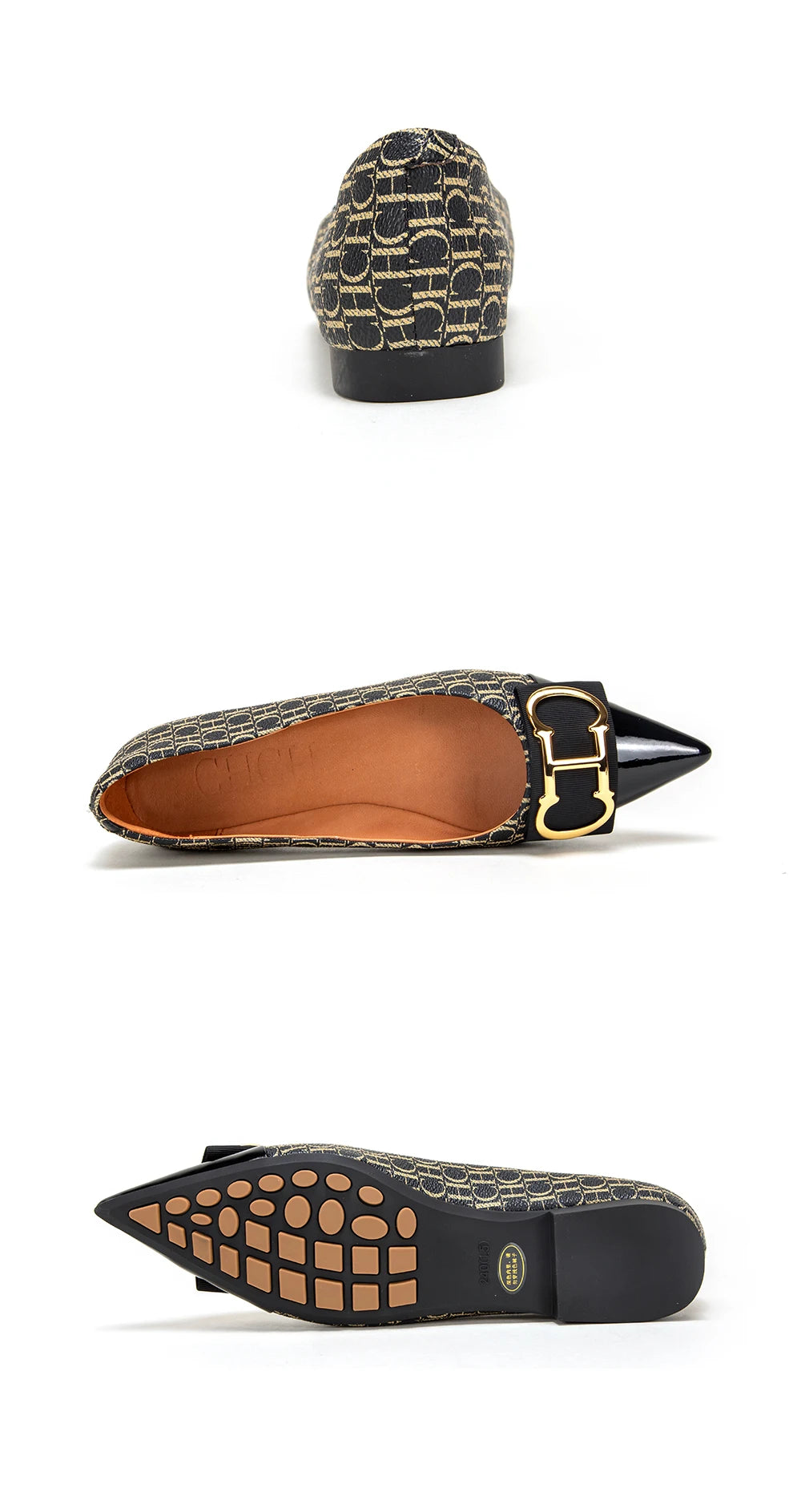 Spring Women's Casual Shoes Classic Style Fashion Letter Print Pointed Toe Daily Commuter Women's Flat Comfortable To Wear