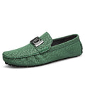 Designer Dragon Button Loafers Men's Comfortable Soft Bottom Black Fashion Flat Shoes Green Business Dress Driving Shoes for Man