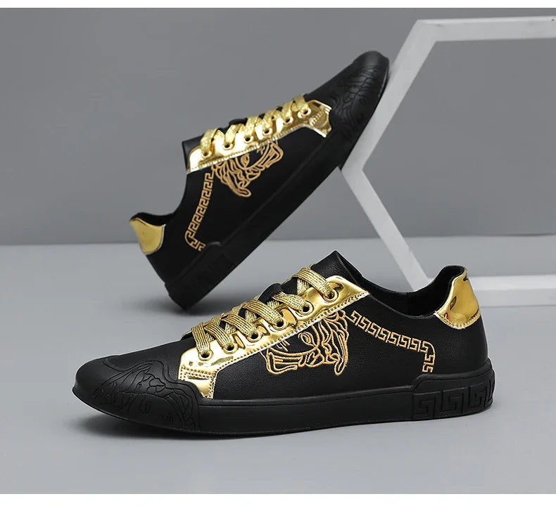 Men's Leather Shoes Casual Comfort Cricket Shoes Fashion Sneakers For Men Lightweight Driving Shoes