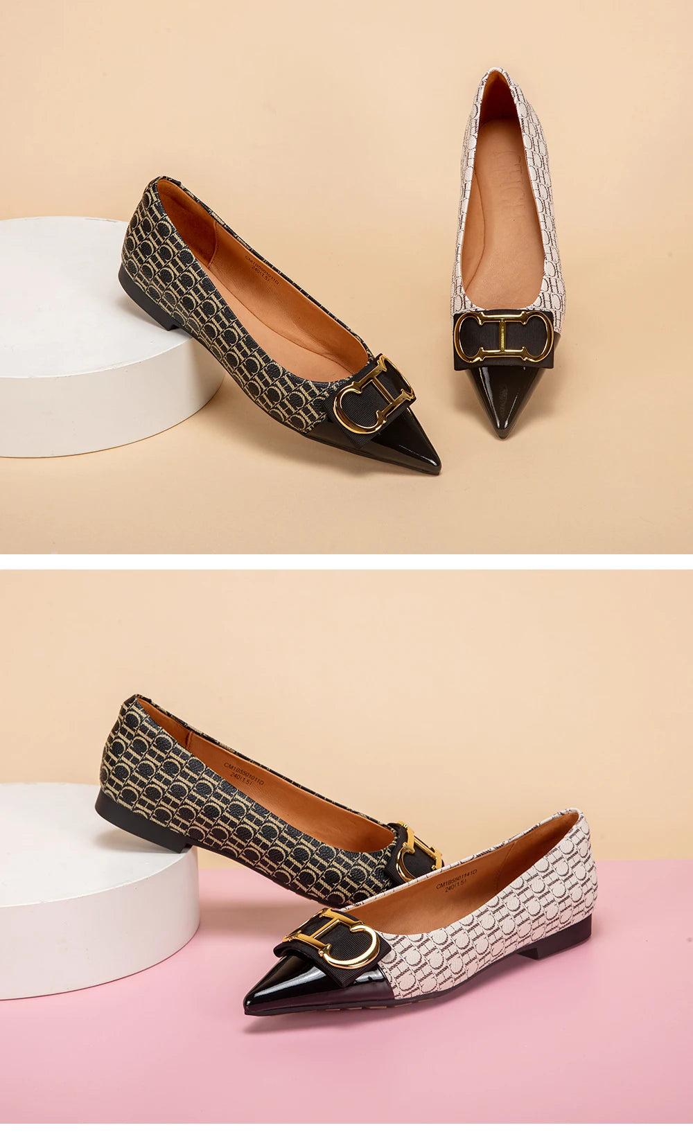 Spring Women's Casual Shoes Classic Style Fashion Letter Print Pointed Toe Daily Commuter Women's Flat Comfortable To Wear