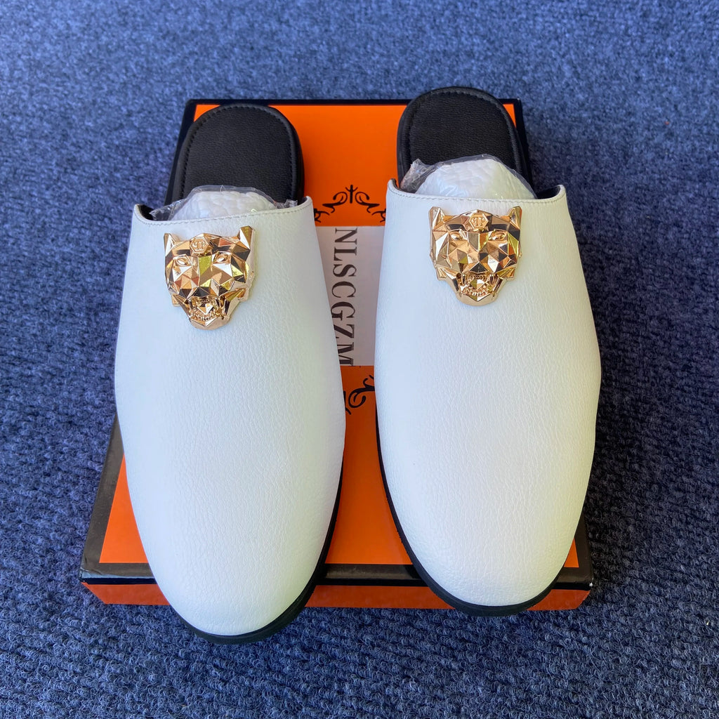 half slippers shoes for man mules luxury loafers designer shoes casual business mules homme masculinos