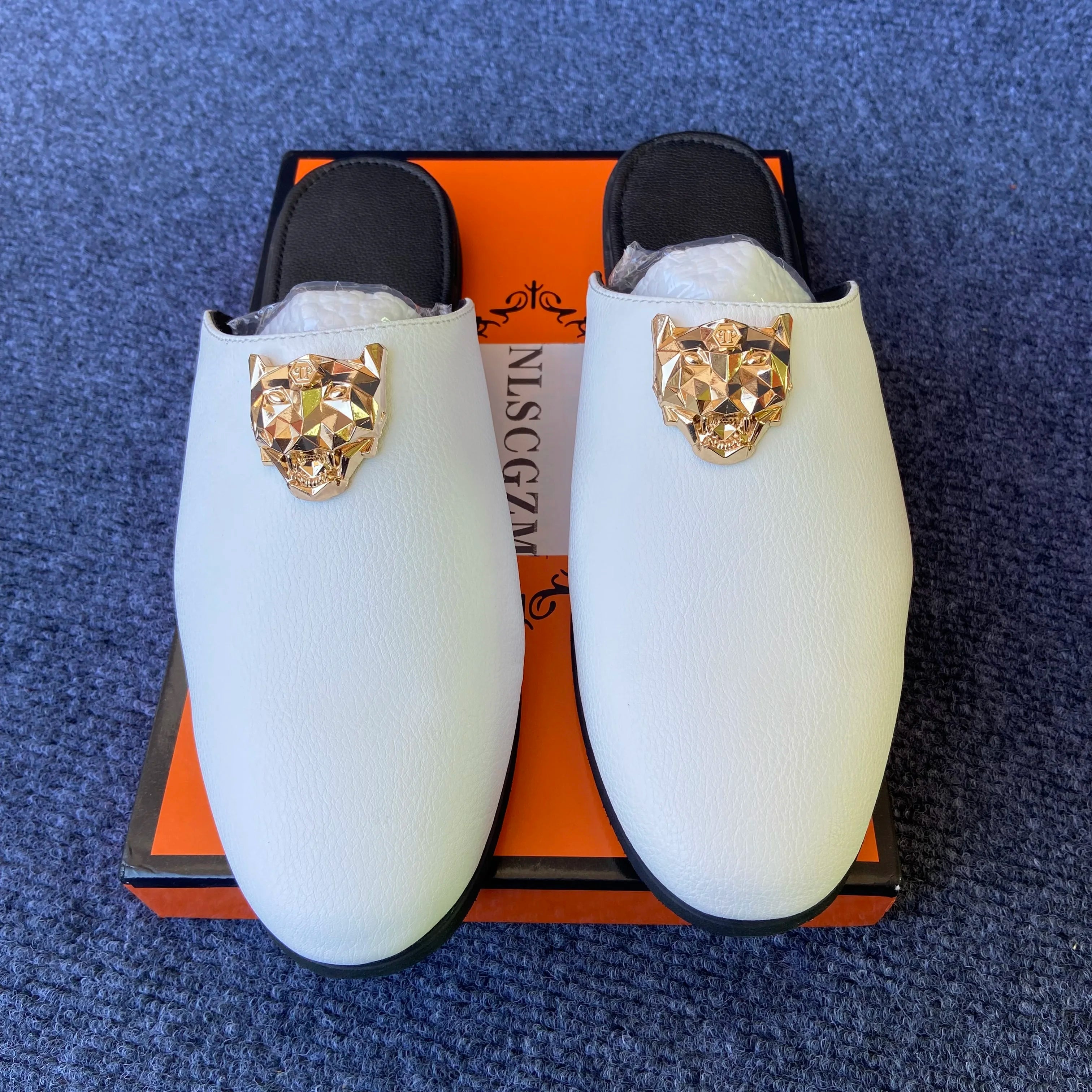 half slippers shoes for man mules luxury loafers designer shoes casual business mules homme masculinos