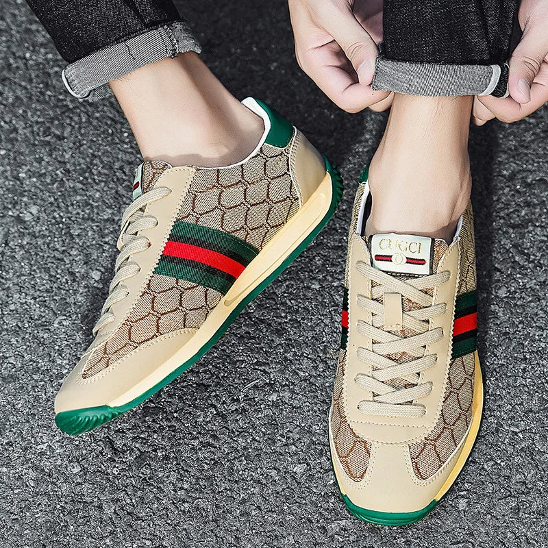 Men's Summer Sport Casual Shoes Breathable Retro Style Low Top Canvas Sneakers Flat Heel Rubber Outsole Fashionable Trendy