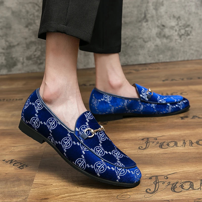Hot Blue Men's Luxury Loafers Plus Size 47 Suede Leather Shoes For Men Designer Moccasins Slip-On Casual Dress Shoes Men Flats