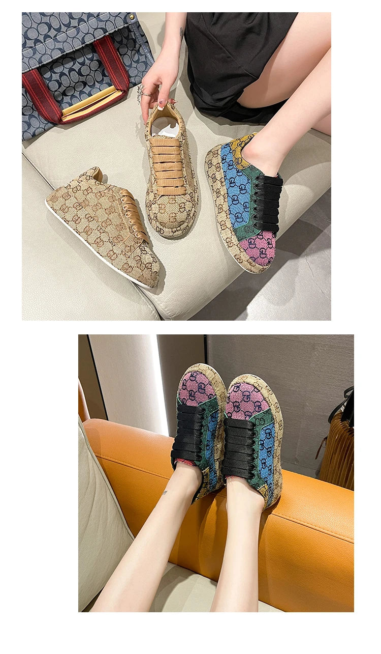 Mixed colors Full Diamond Women's Casual Shoes Fashion Luxury Platform Sports Shoes Women's Party Designer Shining Women's Shoes