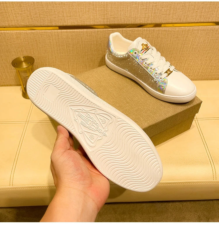 Genuine Leather Luxury Brand Shoes for Men Classic Embroidered Men Skateboard Shoes Designer Sport Shoes Men Zapatillas De Skate