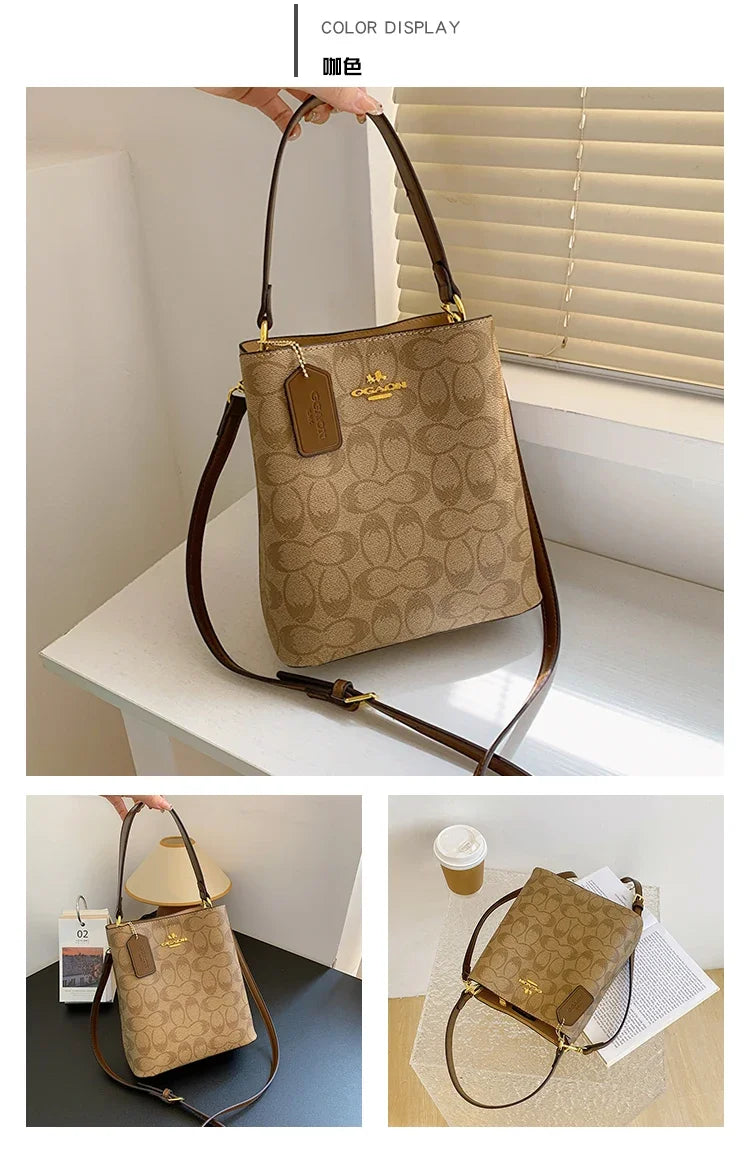 Elegant Women's Leather Shoulder Fashion Classic Tote Bag Luxury Designer Crossbody Handbag For Work And Casual