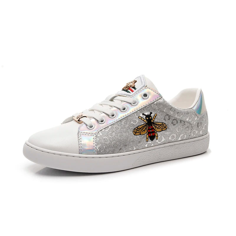 Genuine Leather Luxury Brand Shoes for Men Classic Embroidered Men Skateboard Shoes Designer Sport Shoes Men Zapatillas De Skate