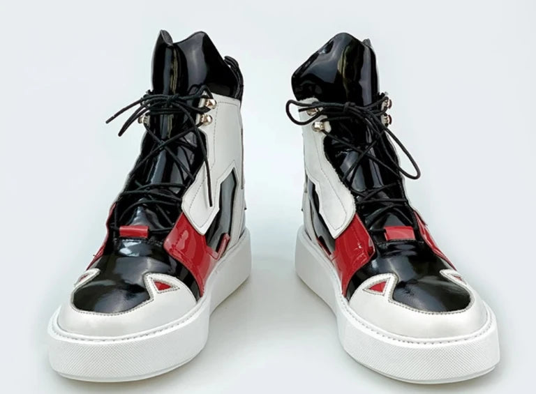 Fashionable and Trendy Anti Slip Motorcycle Boots Wear-resistant Riding Leather Motorcycle Shoe High Top Casual Motorcycle Shoes