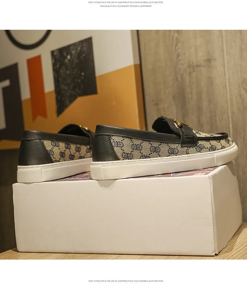 2025 New Bussiness Casual Shoes for Men Low-top Fashion Loafers Slip On Flat Boat Shoe Mens Luxury Leather Shoes