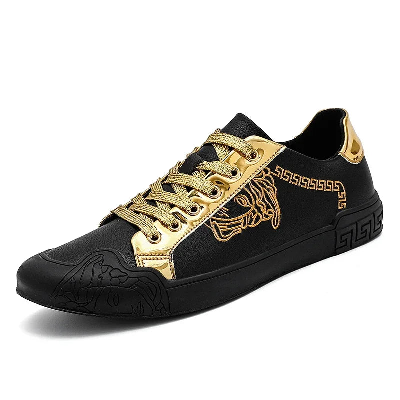 Men's Leather Shoes Casual Comfort Cricket Shoes Fashion Sneakers For Men Lightweight Driving Shoes