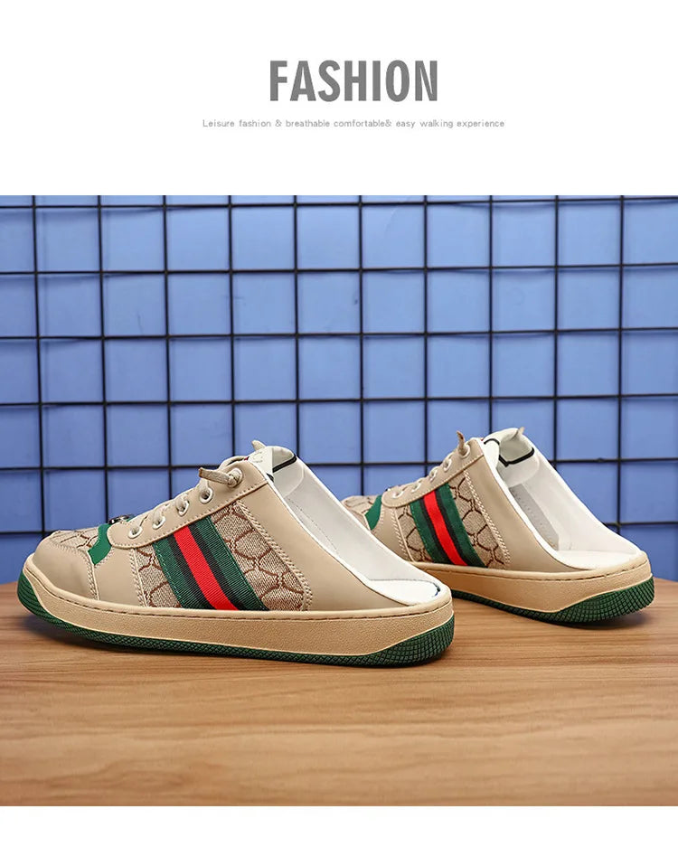 Men's Summer Sport Casual Shoes Breathable Retro Style Low Top Canvas Sneakers Flat Heel Rubber Outsole Fashionable Trendy