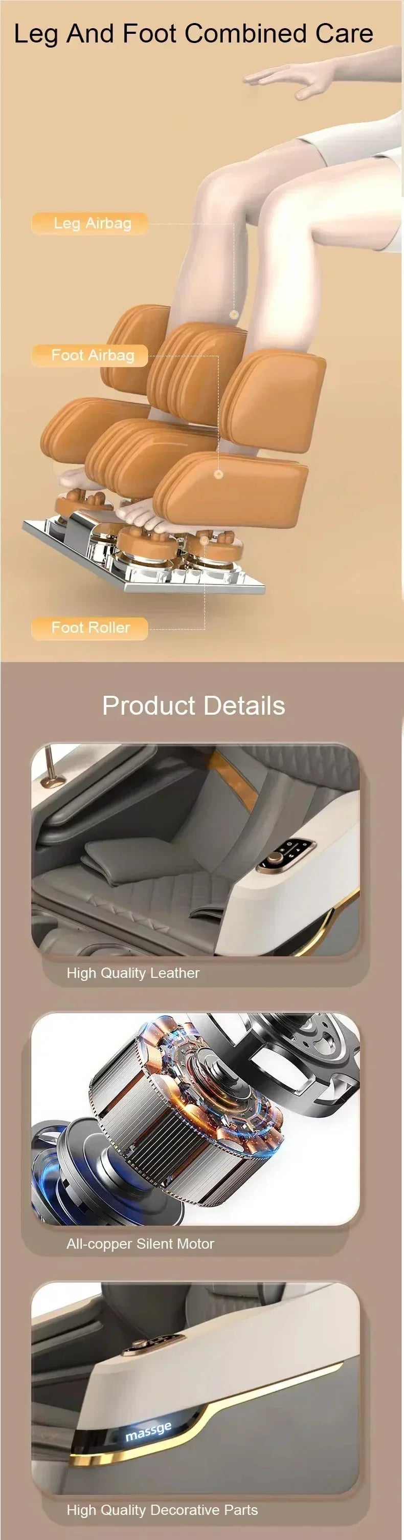 4D SL Track Massage Chair, Zero Gravity Recliner, Full Body Airbag Massage Sofa, Touch Screen Office Massage Chair