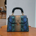 High-end customized 2024 new retro women's bag, fashion trend heavy industry luxury blue gold snake pattern lock handbag mature