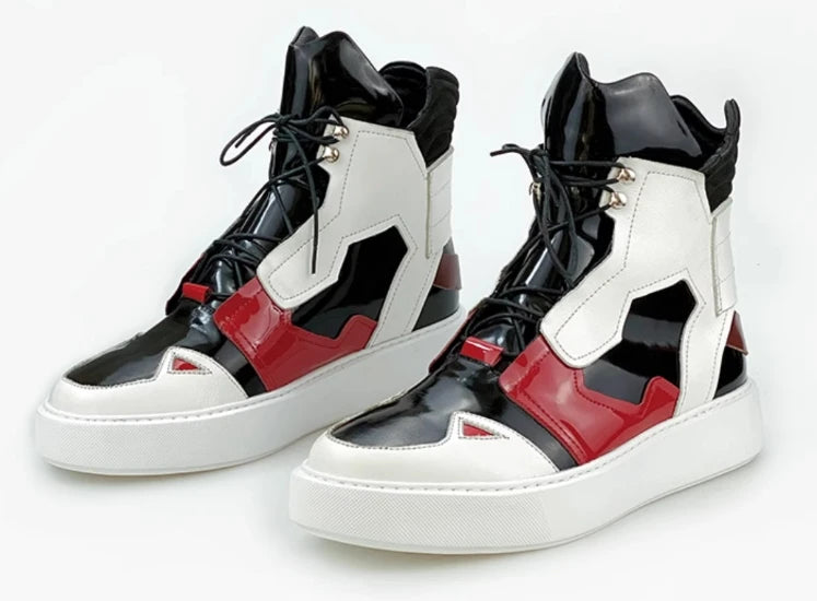 Fashionable and Trendy Anti Slip Motorcycle Boots Wear-resistant Riding Leather Motorcycle Shoe High Top Casual Motorcycle Shoes