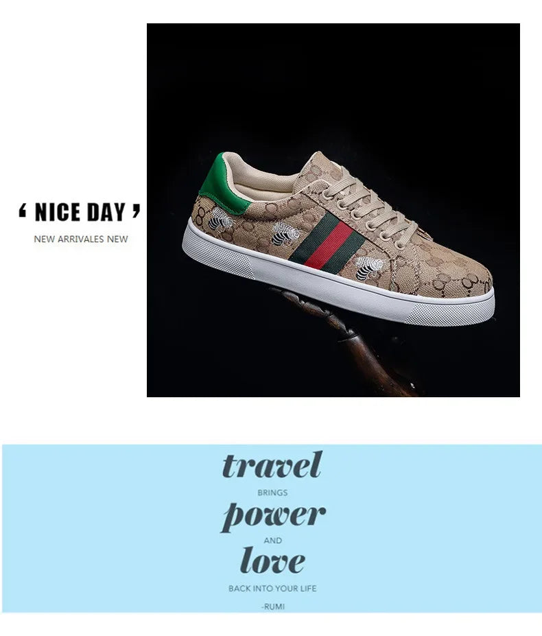 Men's Canvas Shoes Breathable Sports Sneakers Casual Style Student Footwear Fashionable Flat Board Shoes Mid Heel Grid Lining