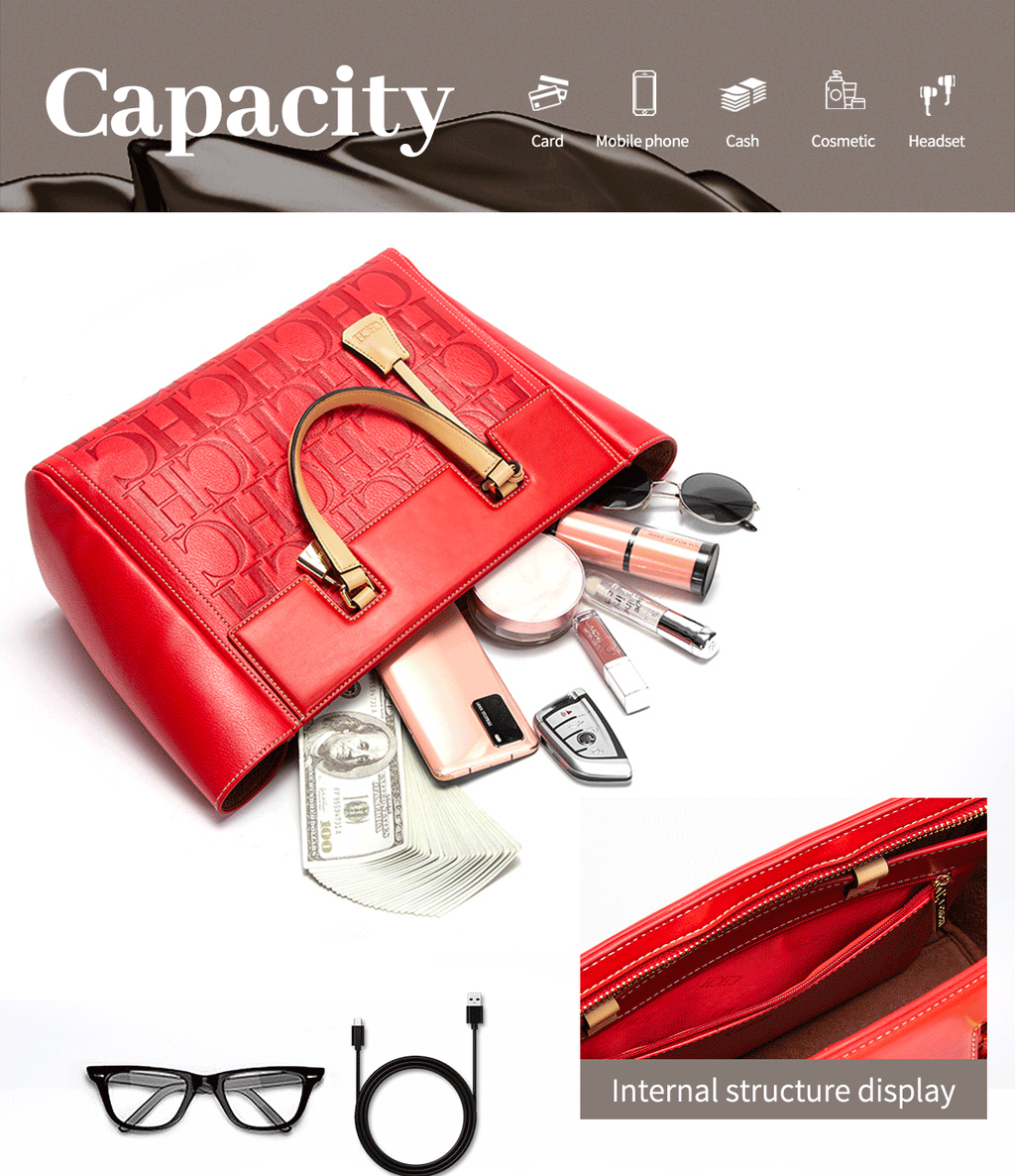 CHCH Women's Handbag 2026 New Brand Embossed Large Capacity Business Wallet