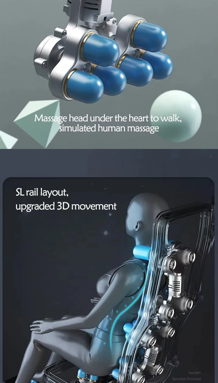 Luxury 5D Zero Gravity Full Body Acupressure Massage Chair for Neck Leg Foot Relaxation