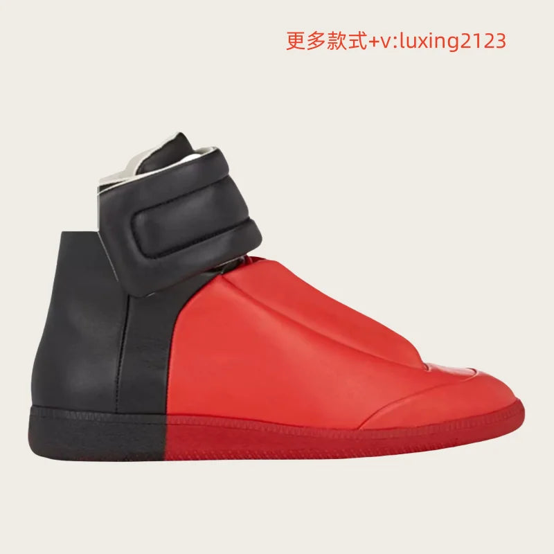 Men's High Top oes Genuine Leather Sport Casual White Dequn Sneakers mid Top Board oes Large Size Autumn Winter Faion