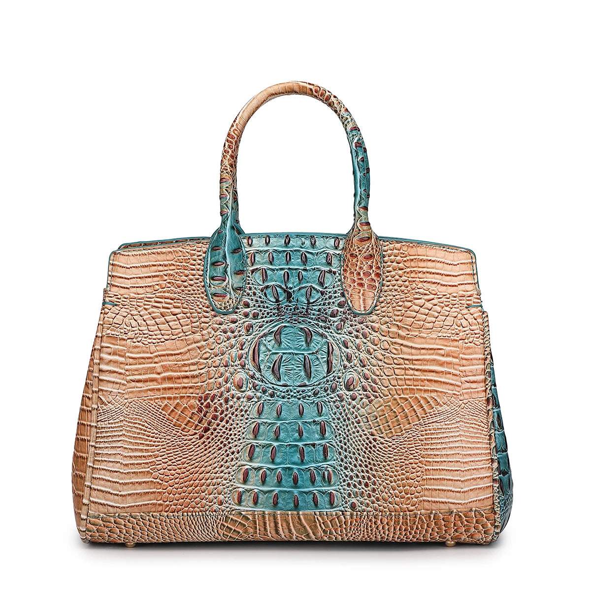 Crocodile Pattern Handbag & Purses Set, Multi-functional Vintage Top Handle Crossbody Bag & Business Clutch Bag & Card Coi