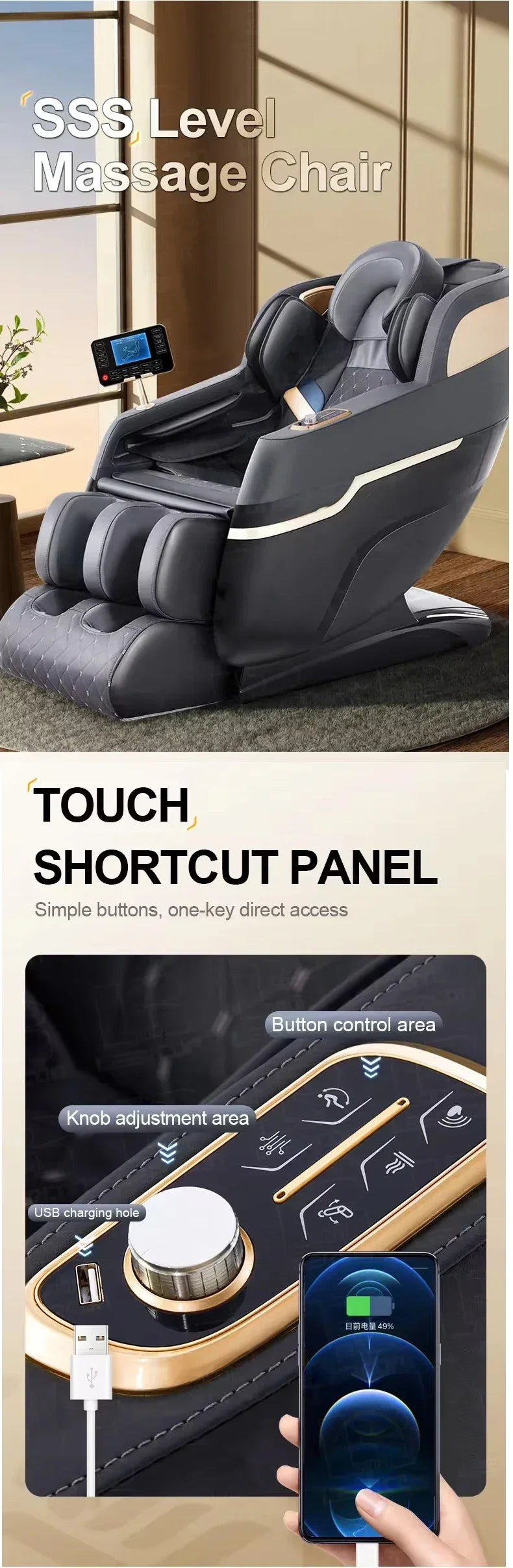 2026 NEW arrivals Massage Chair Zero Gravity Recliner Full Body Airbag Massage Sofa Touch Screen Office Chair 3 Years Warranty