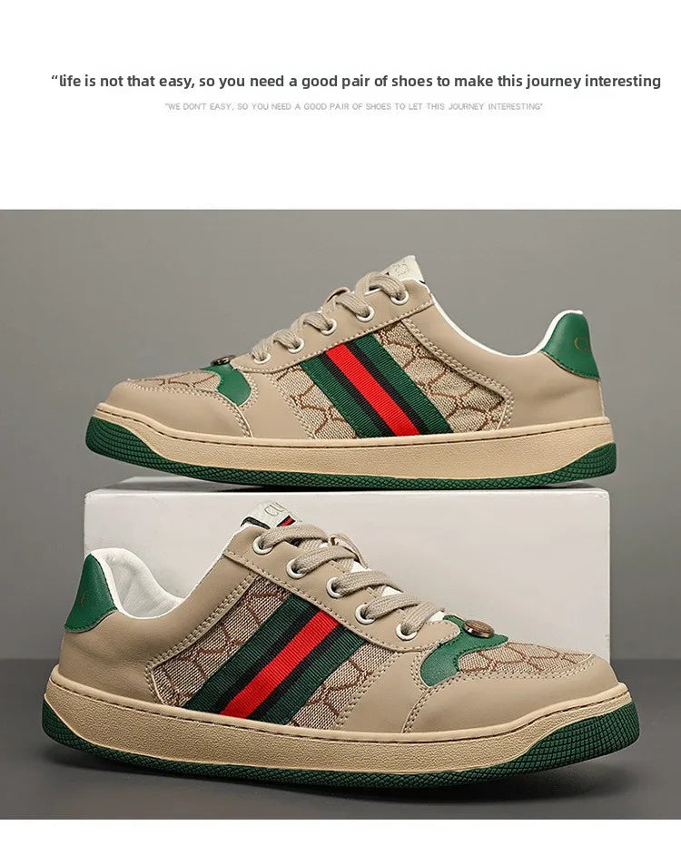 Men's Summer Sport Casual Shoes Breathable Retro Style Low Top Canvas Sneakers Flat Heel Rubber Outsole Fashionable Trendy