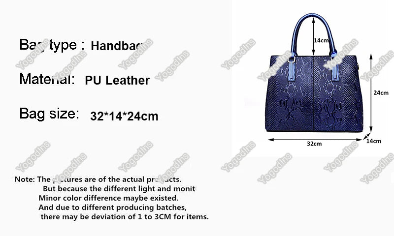Fashion Patent Leather Shoulder Bag for Women, Luxury Handbags, Female Large Capacity Crossbody Bag ,Designer Handle Bag