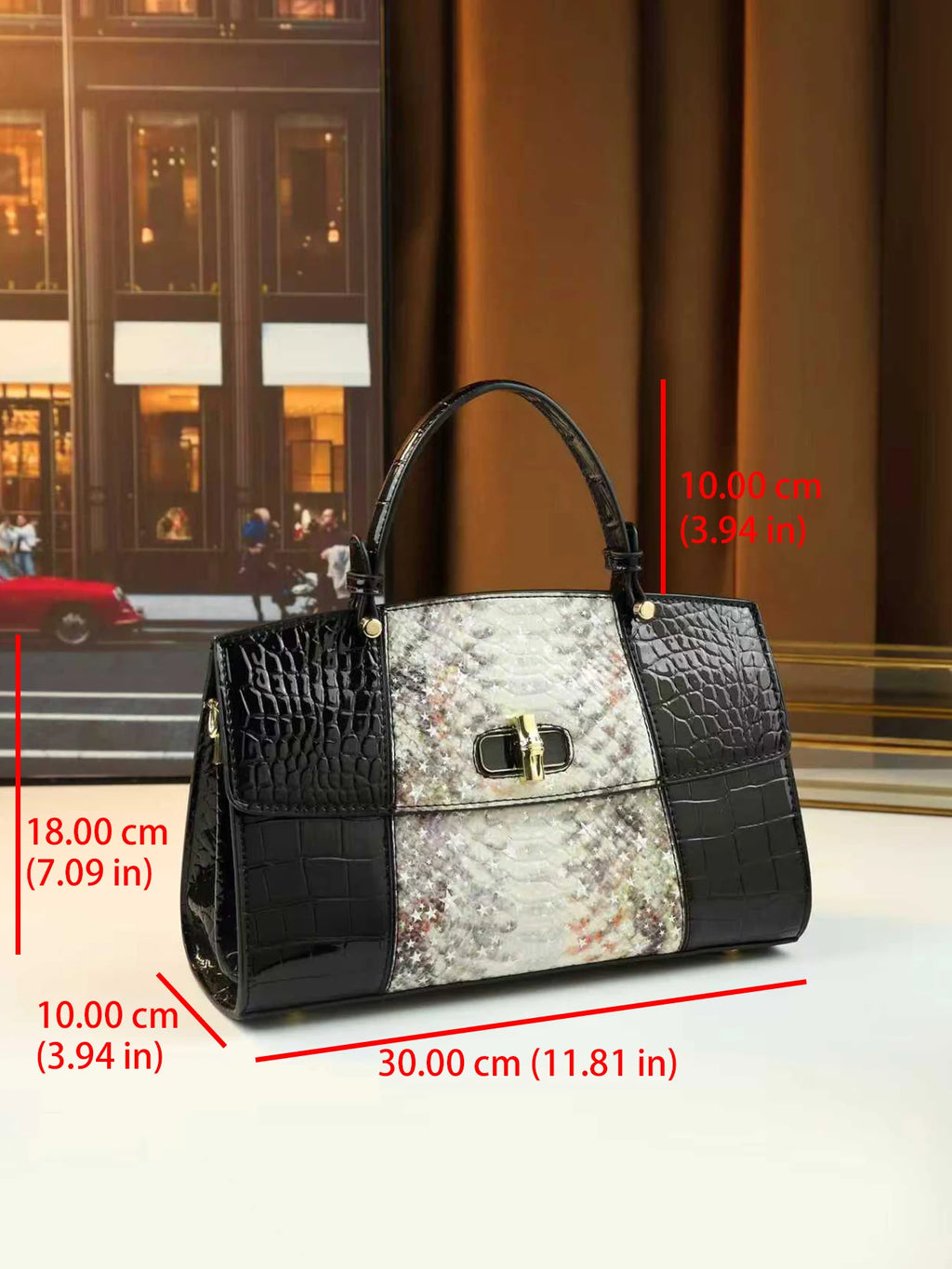European and American fashion new snake pattern gradual change color matching light luxury high sense portable women's bag