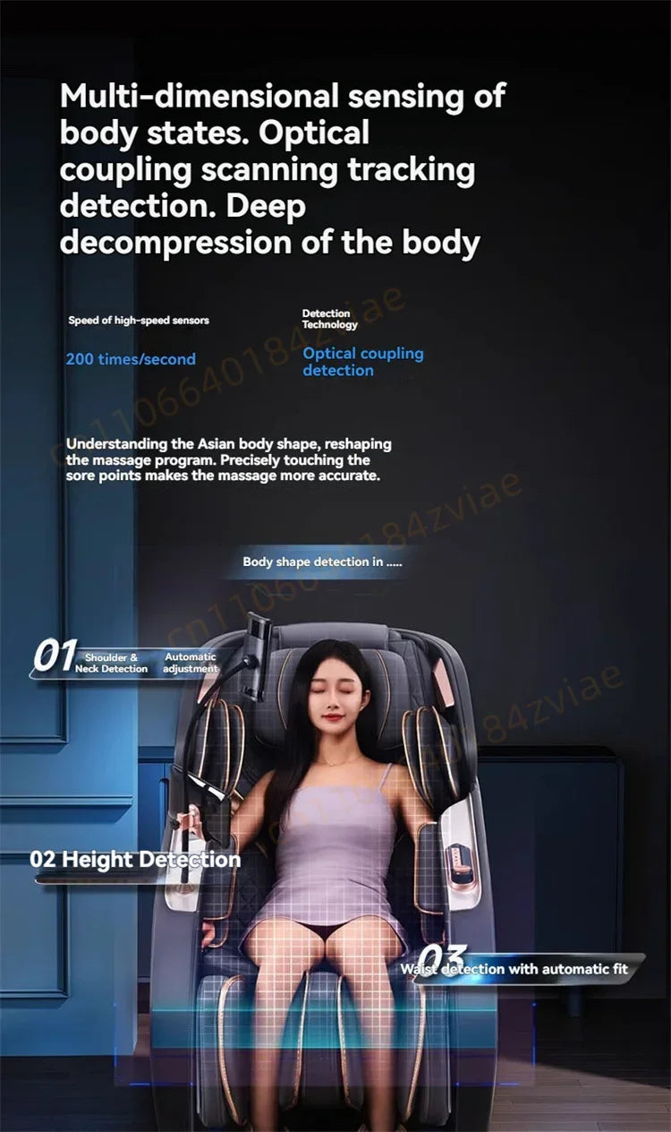 4D Daul Core Massage Chair Full Body with Health Detection Zero Gravity SL Track Deep Stretch Heated Smart Massage Chairs