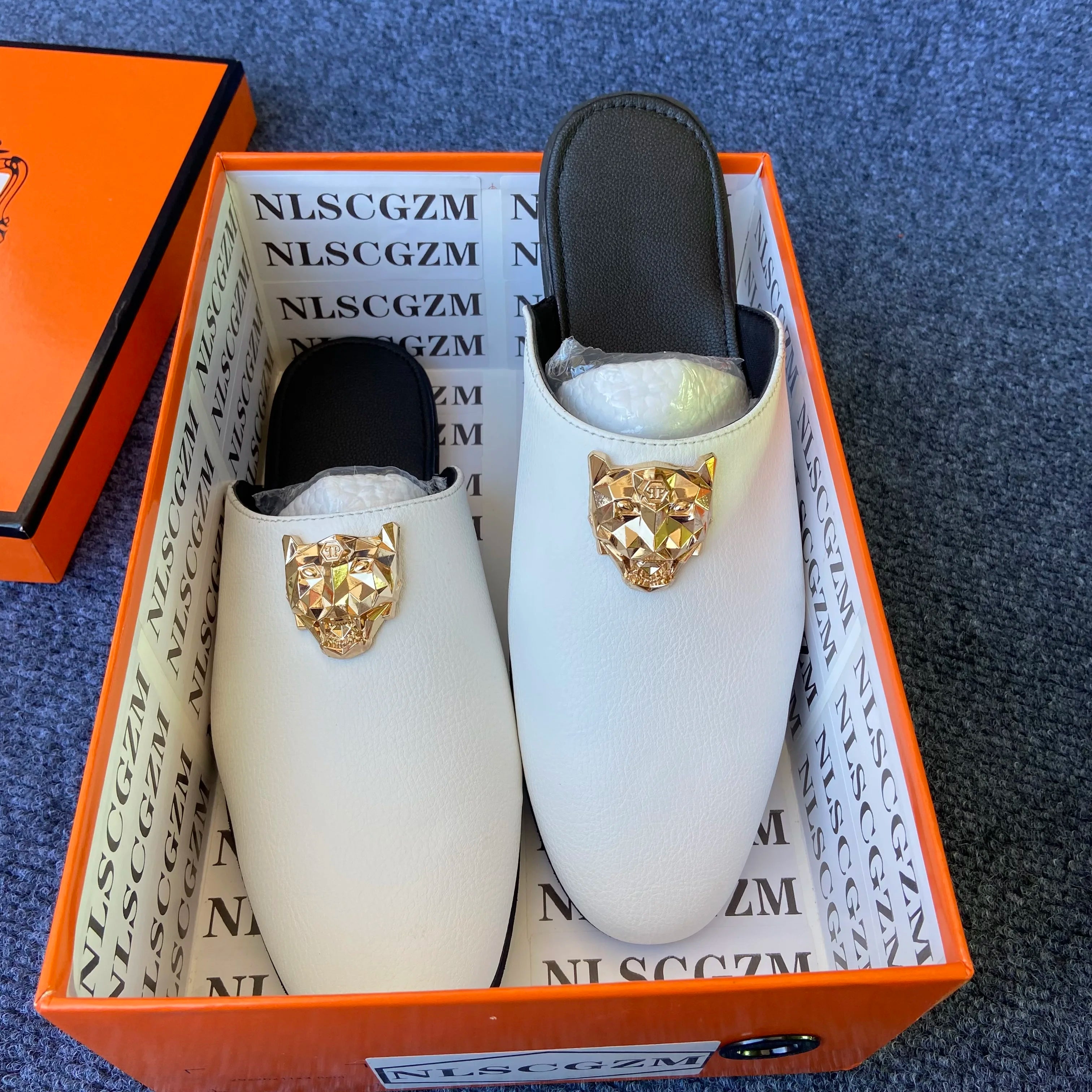 half slippers shoes for man mules luxury loafers designer shoes casual business mules homme masculinos