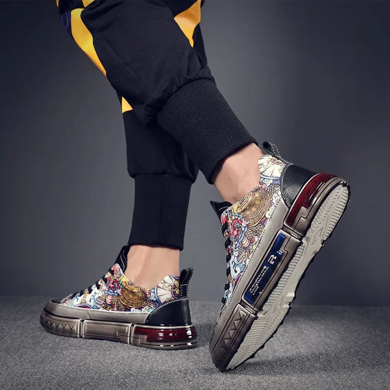 2025 Spring and Autumn New Low-top Korean Casual Shoes Trend All-match Breathable Men's Shoes Chinese Trendy Men's Shoes