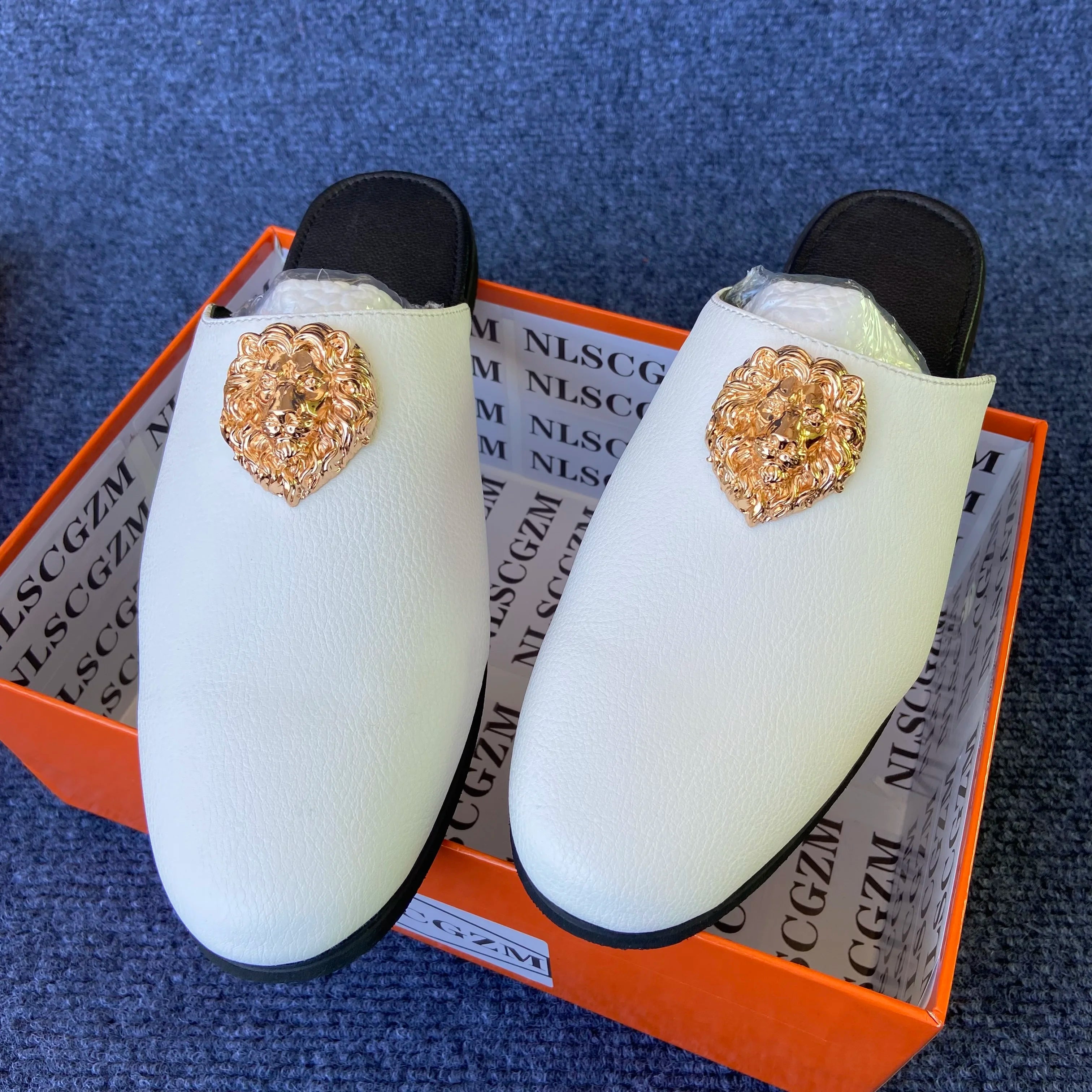 half slippers shoes for man mules luxury loafers designer shoes casual business mules homme masculinos