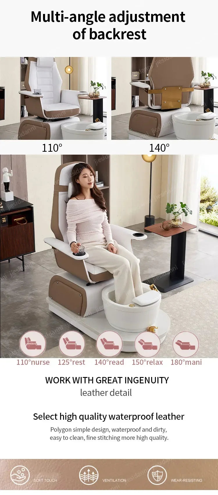 Sofa For Nail Salon, Foot Bath, Electric Foot Massage Chair, Exclusive Massage Beauty Salon Eyelashes And Feet