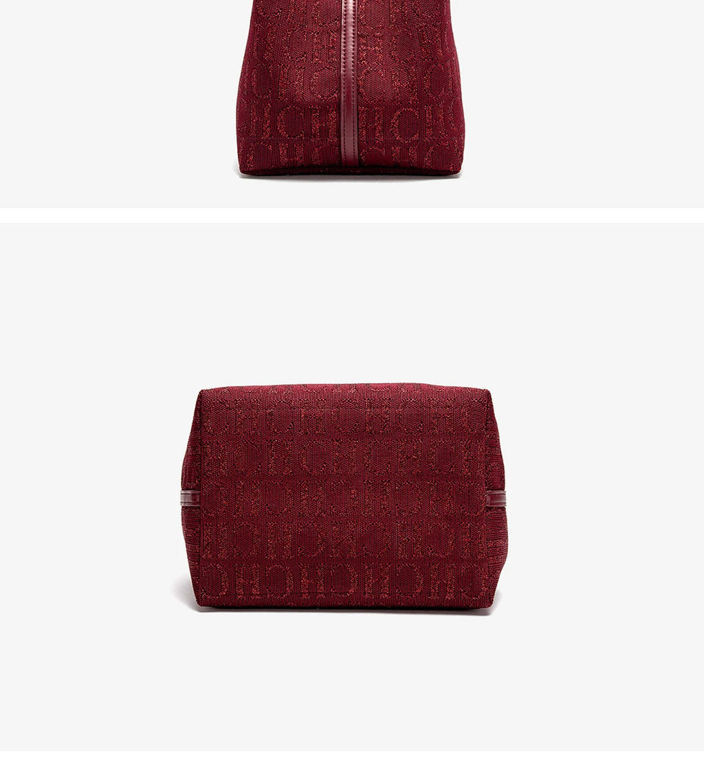 CH Women's Handbag Large Capacity Women's Simple Daily Commute Versatile Solid Color Letter Printed Design Shoulder Bag
