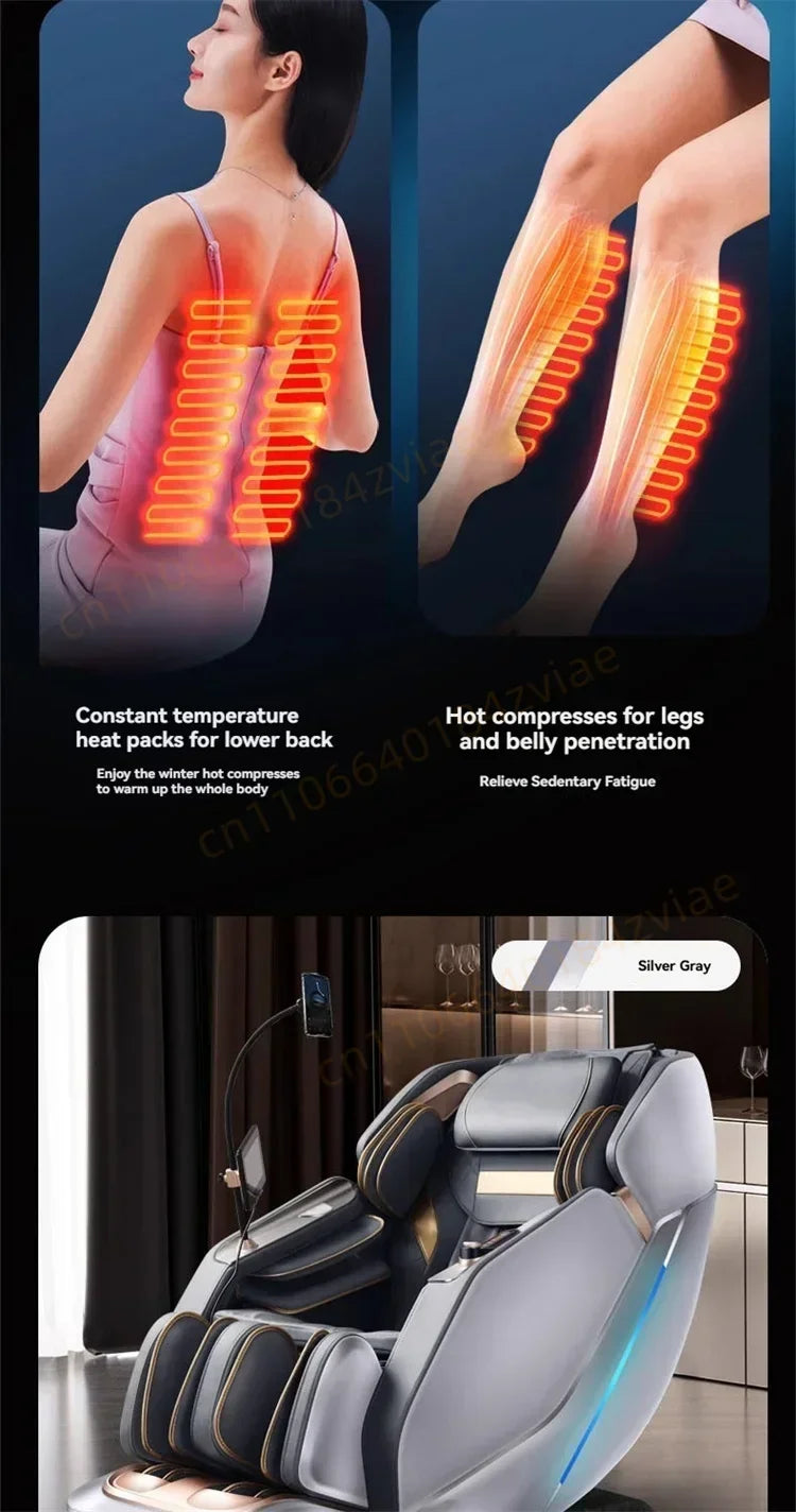4D Daul Core Massage Chair Full Body with Health Detection Zero Gravity SL Track Deep Stretch Heated Smart Massage Chairs