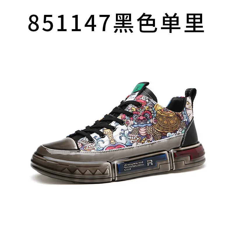 2025 Spring and Autumn New Low-top Korean Casual Shoes Trend All-match Breathable Men's Shoes Chinese Trendy Men's Shoes